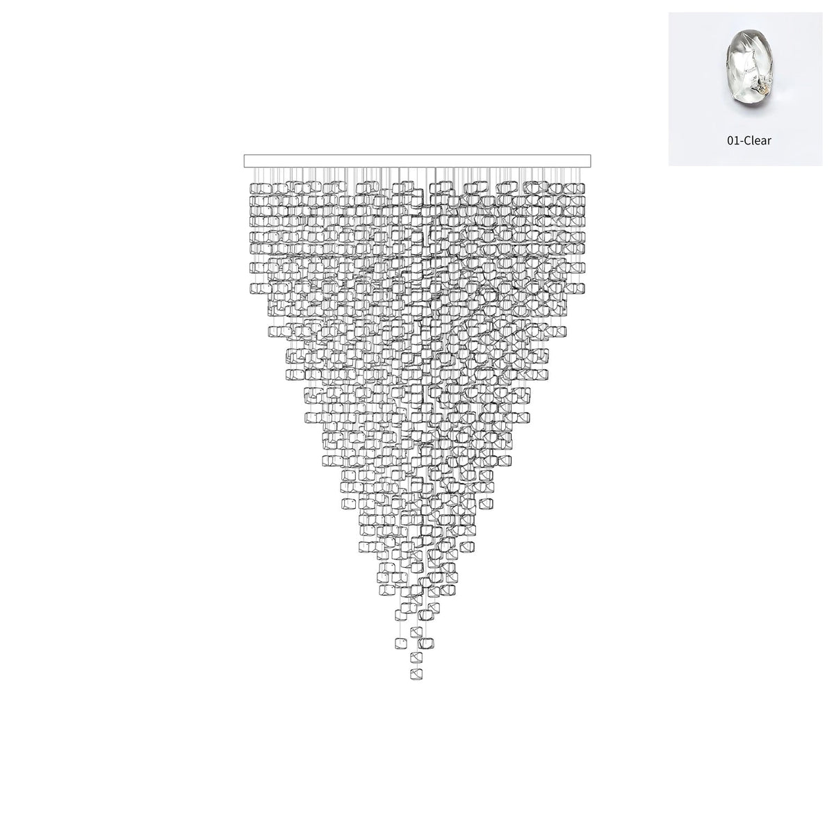 Belora candelabru din piatră și cristal, postmodern, de lux