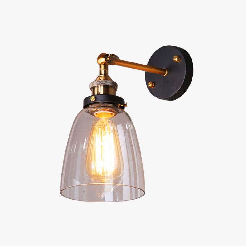 Arisha lampă de perete retro vintage, metal și sticlă