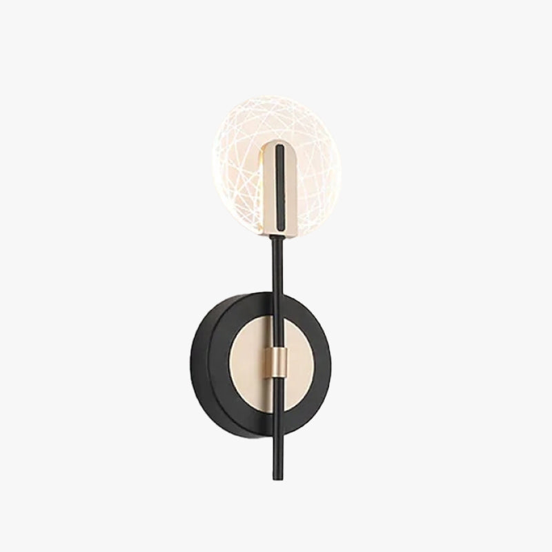 Valentina aplică de perete modernă Disc metal/negru/alb, dormitor