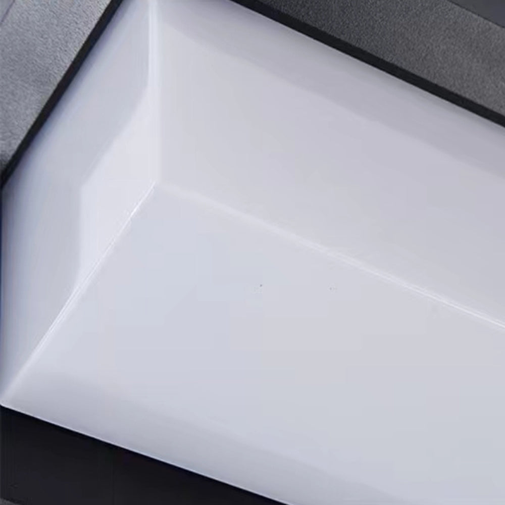 Ray aplică de perete pentru exterior modernă cu senzor, dreptunghiulară din metal, negru/alb