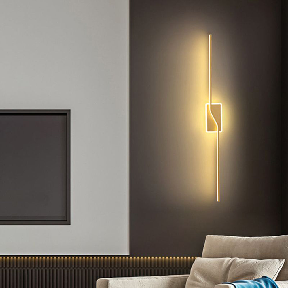 Arisha aplică de perete aurie din metal, de lux, curbată, liniară