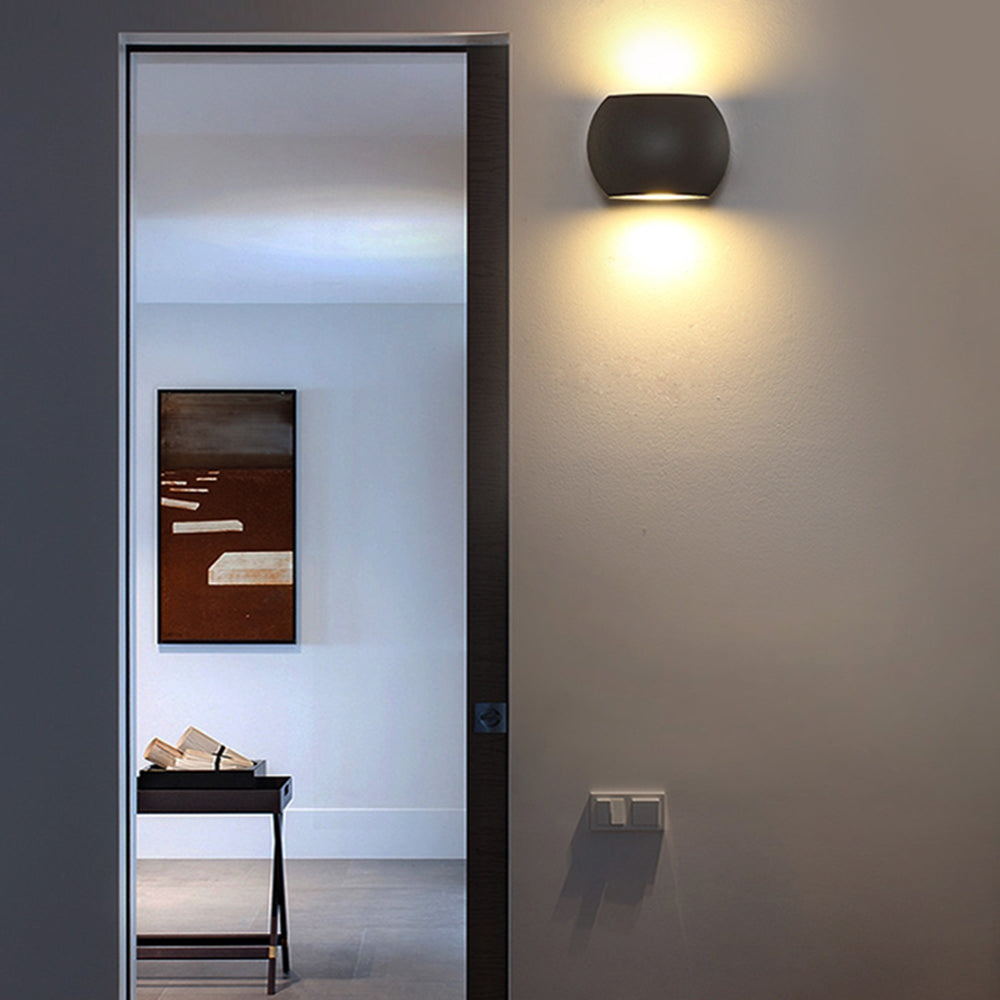Ray aplică de perete pentru exterior minimalist geometric din metal, negru/gri
