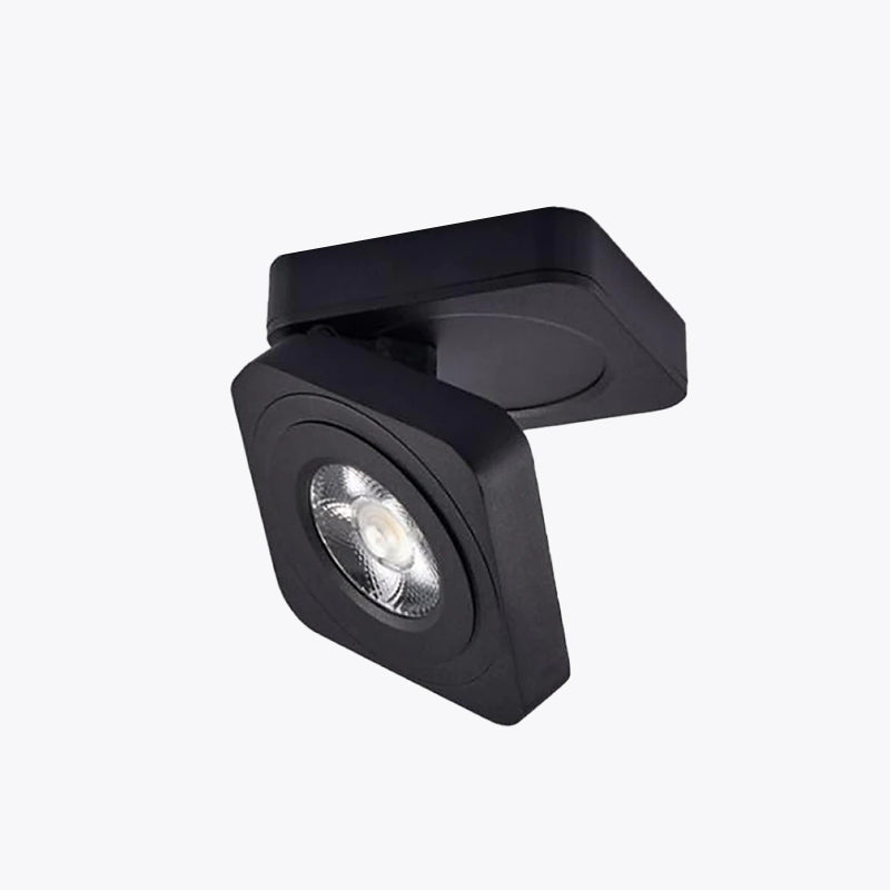 Arisha lampă de tavan pătrat modern reglabil cu spot, negru/alb