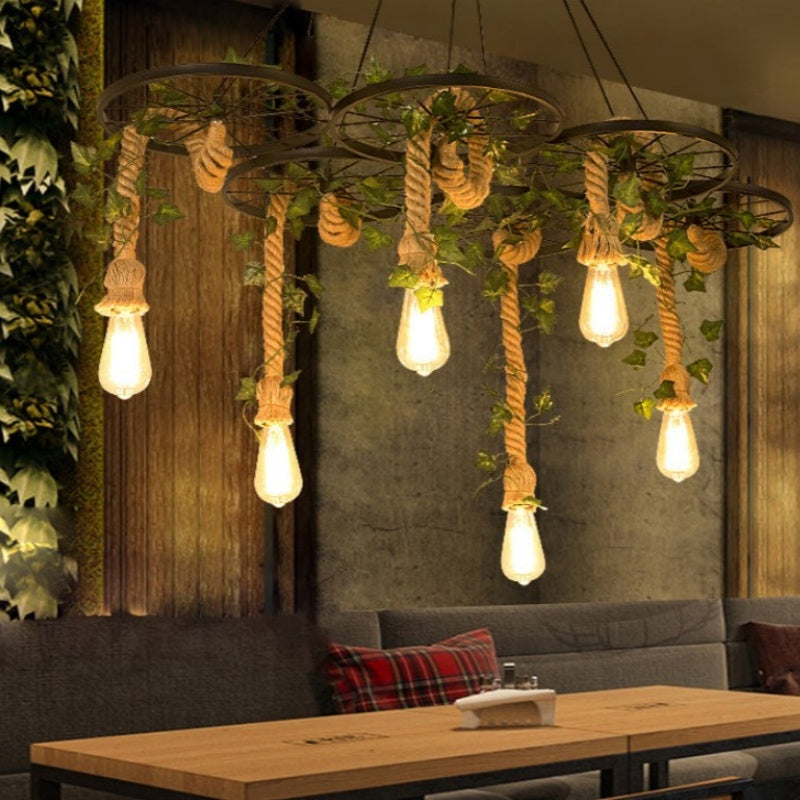 Arisha industrial LED candelabru negru living/Sală de mese