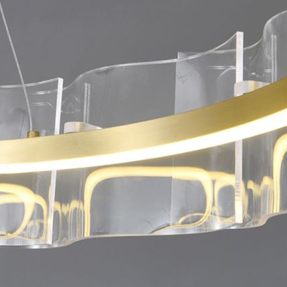 Arisha lampă suspendată Creative inel din metal/acrilic, aur
