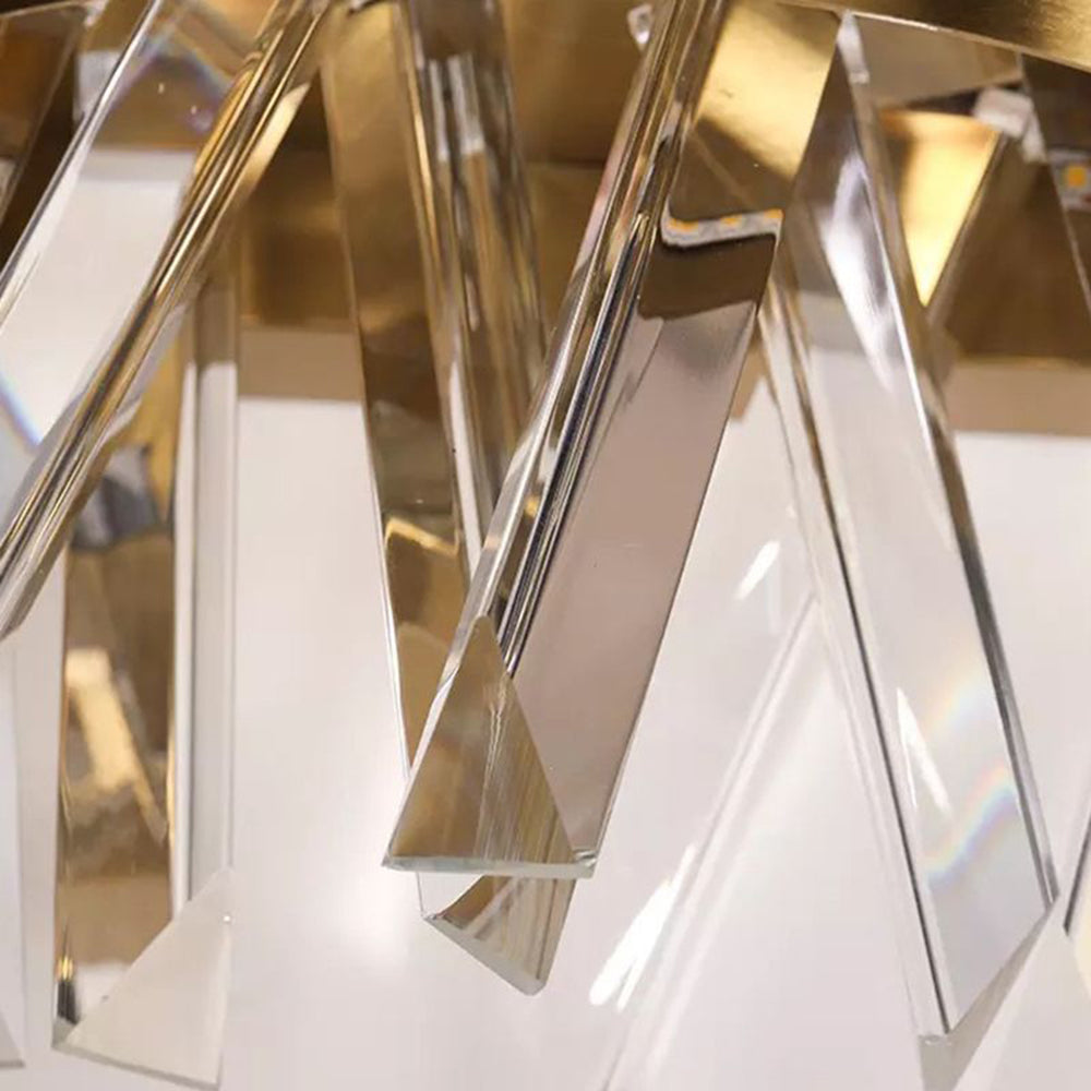 Kristy aplică de perete decorativă geometrică din cristal și metal, auriu