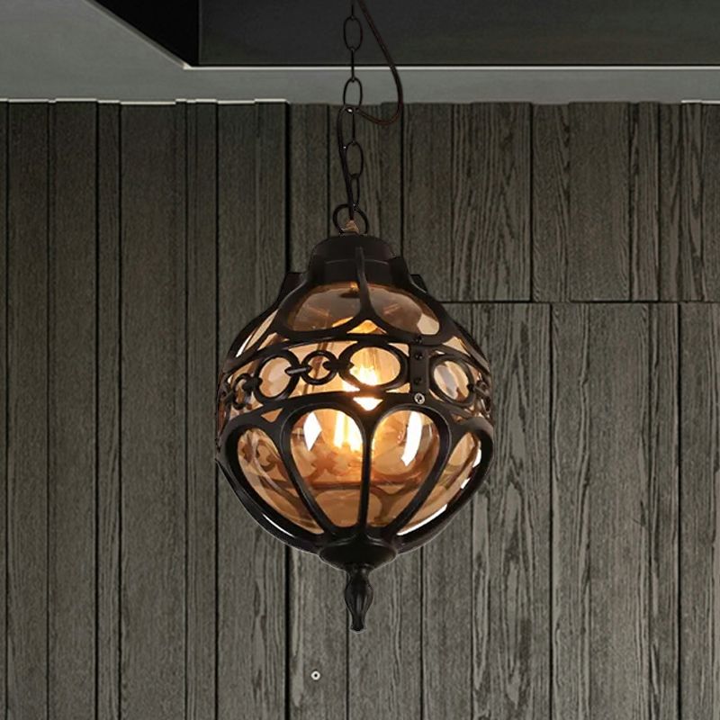 Silva Loft Sphere Vintage Farmhouse Rustic lampă suspendată neagră/bronz pentru Sufragerie