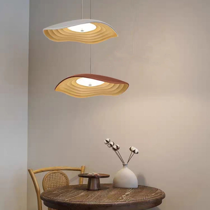 Arisha Wabi-Sabi Rășină LED lampă suspendată, alb/portocaliu/negru
