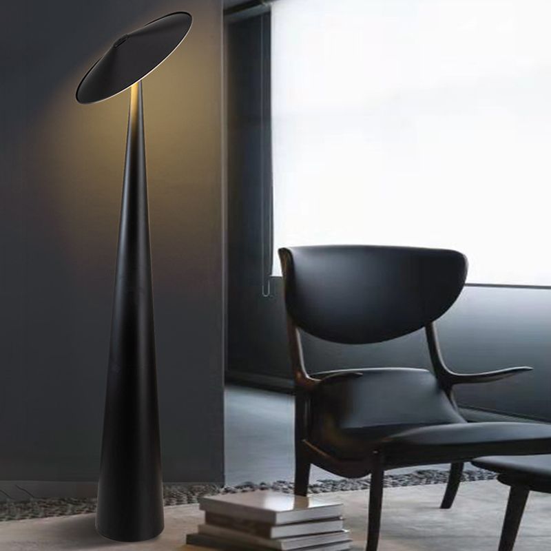 Salgado lampadar modern cu Formă de Farfurie din metal, negru