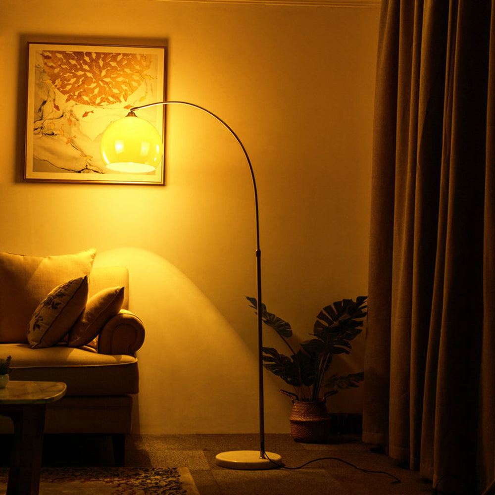 Mira lampă de Pardoseală Arc, lampă de Pardoseală Înaltă, modern, portocaliu/ alb