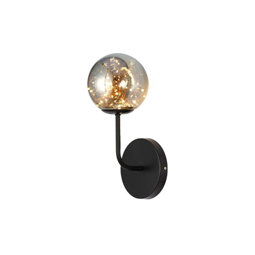 Valentina aplică de perete Art Deco cu glob înstelat, negru/auriu, pentru dormitor