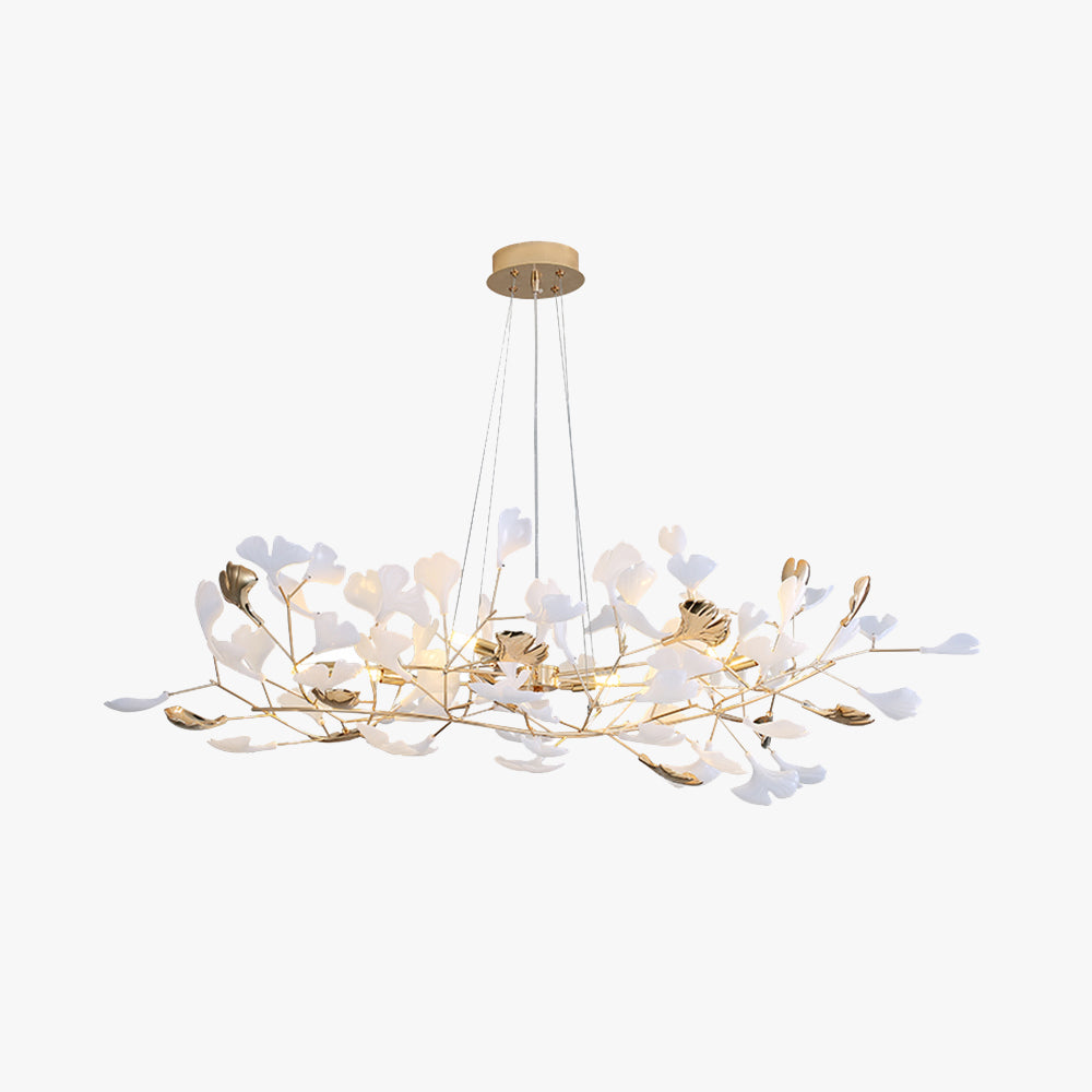 Olivia candelabru modern în Formă de Petală din metal cu Frunză de Ginkgo, auriu