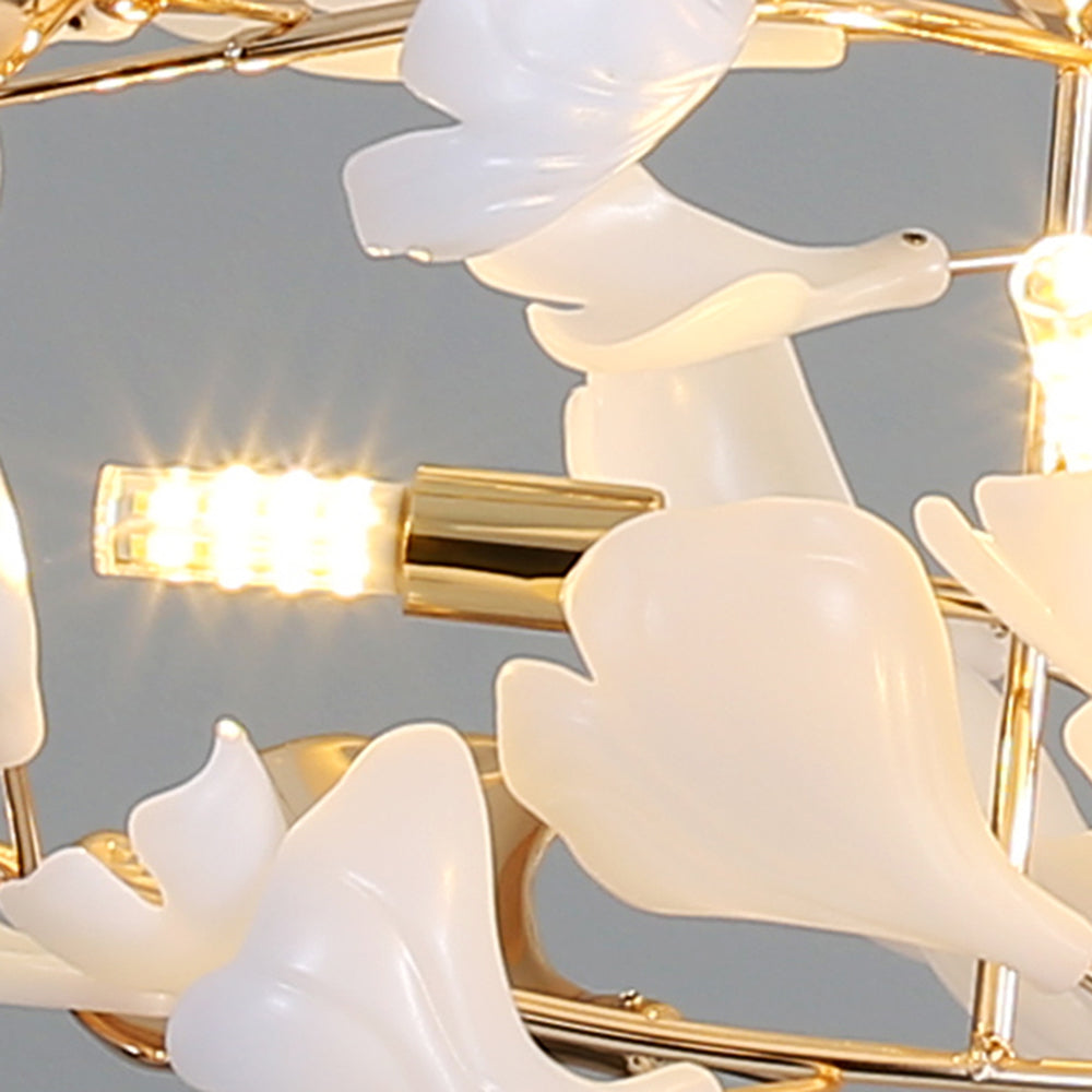 Olivia candelabru modern în Formă de Petală din metal cu Frunză de Ginkgo, auriu