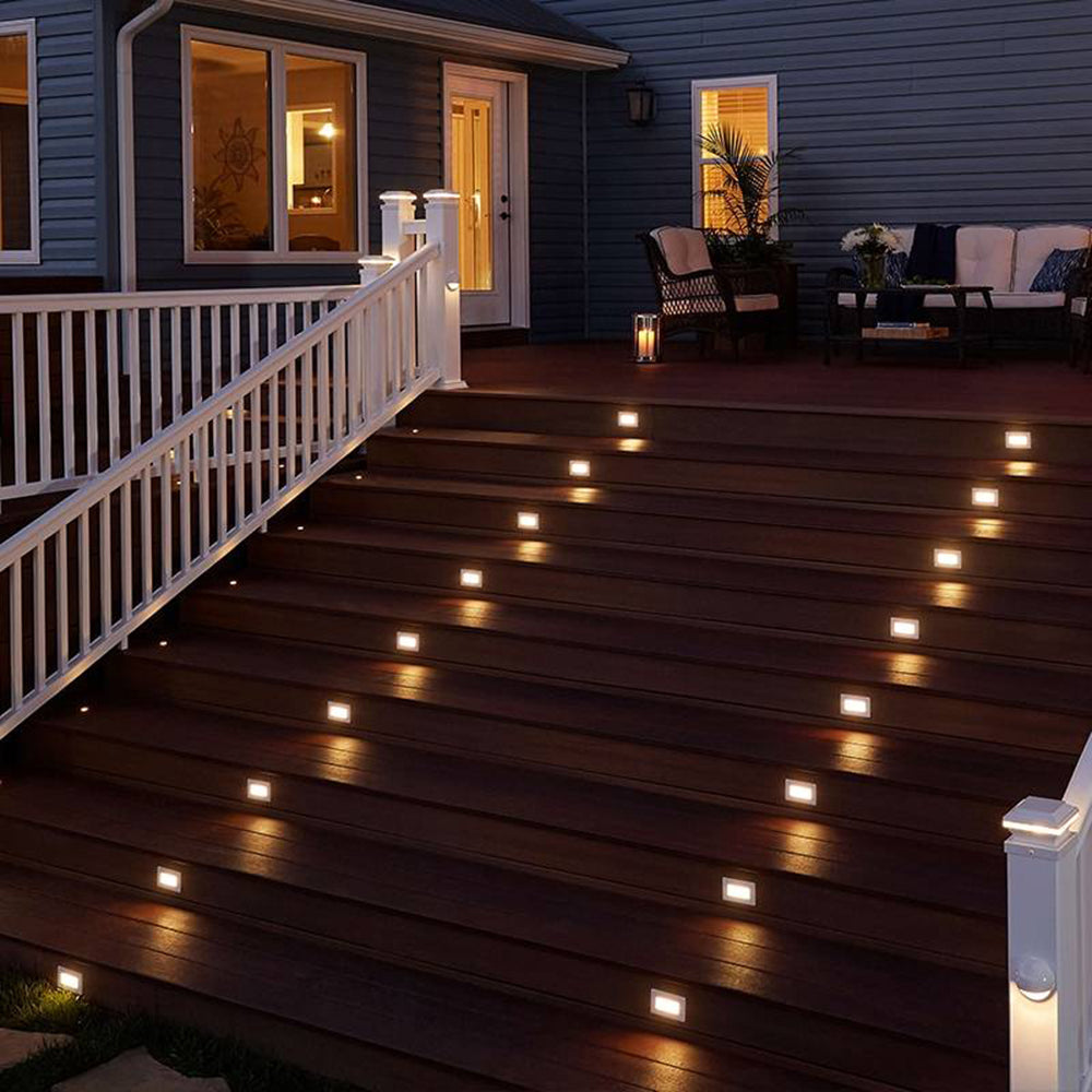 Ray modern metal Rectangular Outdoor Deck/Step Light, negru
