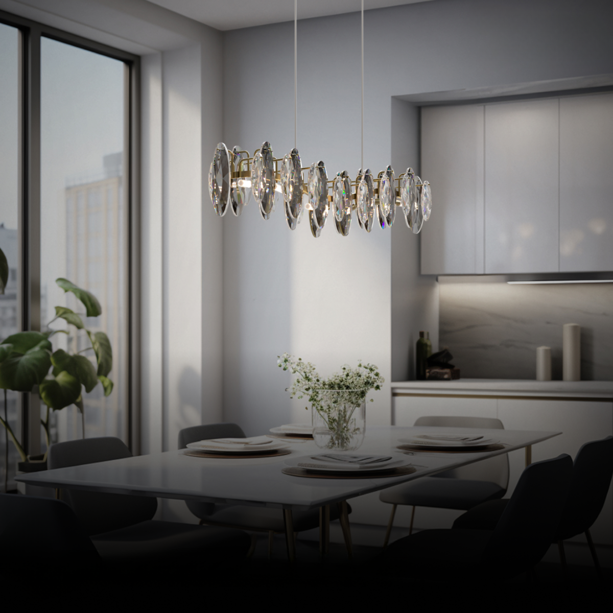 Kristy candelabru Luxuos Cristale/metal Aur living