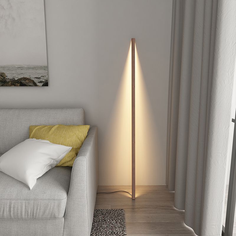 Ozawa lampadar minimalist Linear din lemn cu Abajur din Acrilic