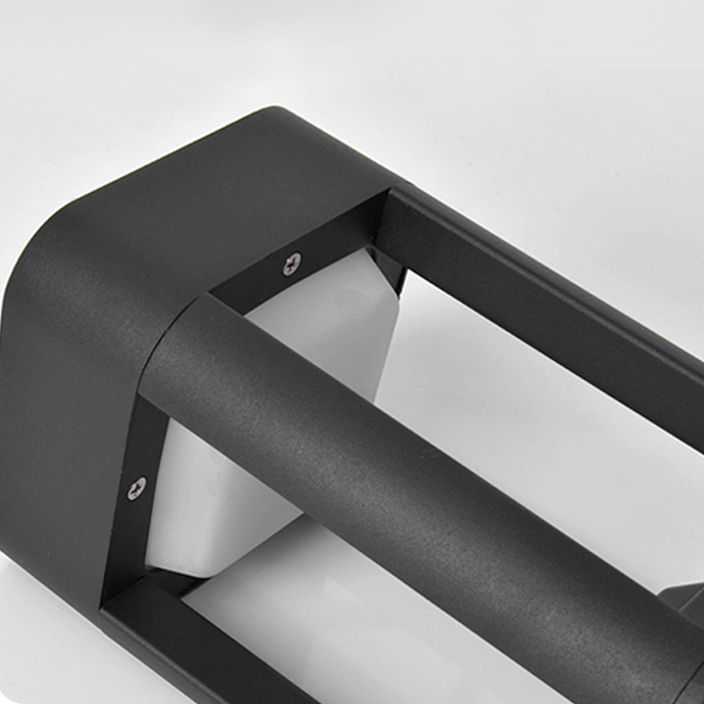 Ray lampă de drum pentru exterior dreptunghiulară din metal, neagră