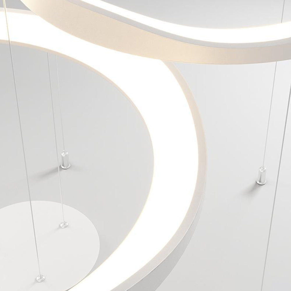 Arisha lampă suspendată Rond modern, negru/alb, Sufragerie
