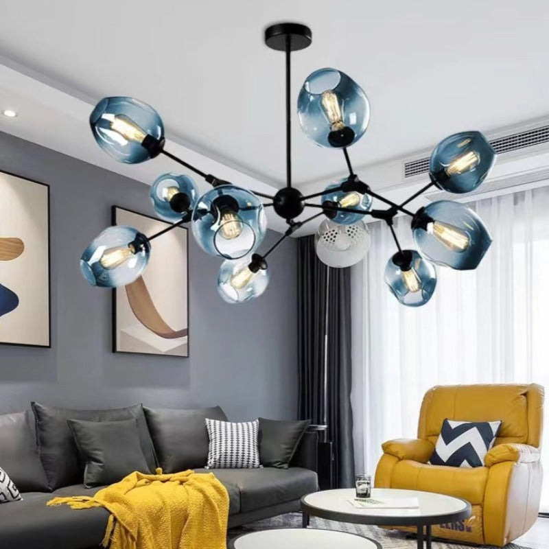 Valentina modern Bubble lampă suspendată Metalică, negru/Aur