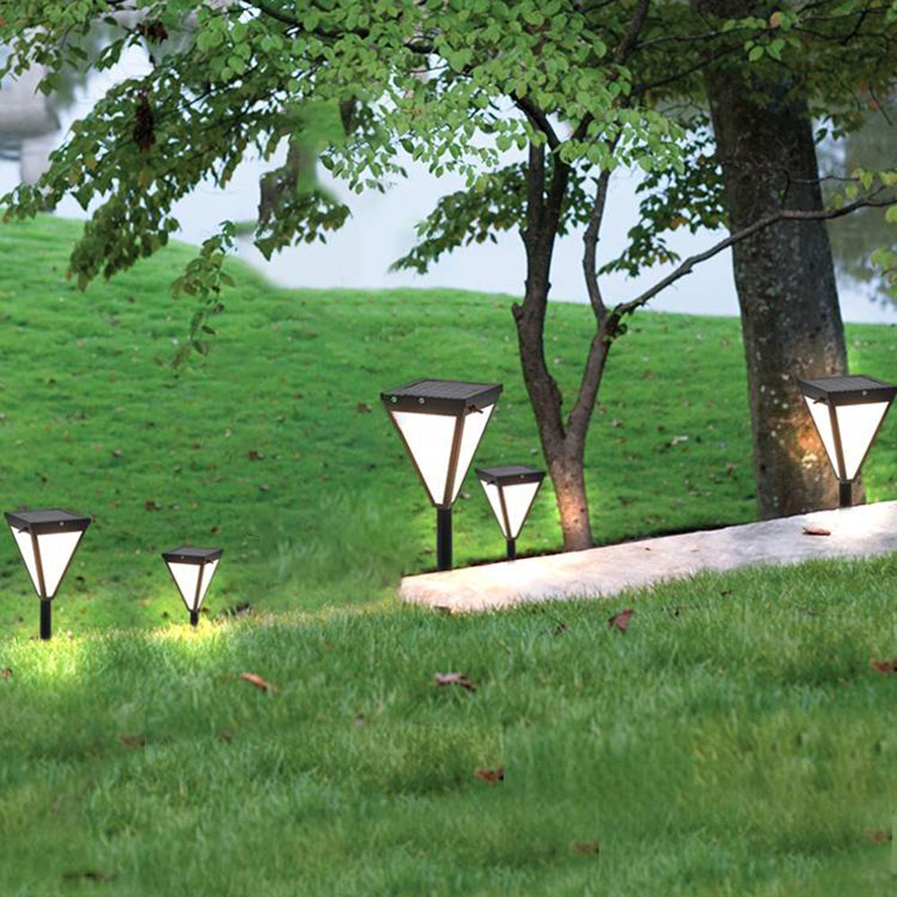 Ray lampă de drum modernă pentru exterior, solară, din metal, conică, neagră