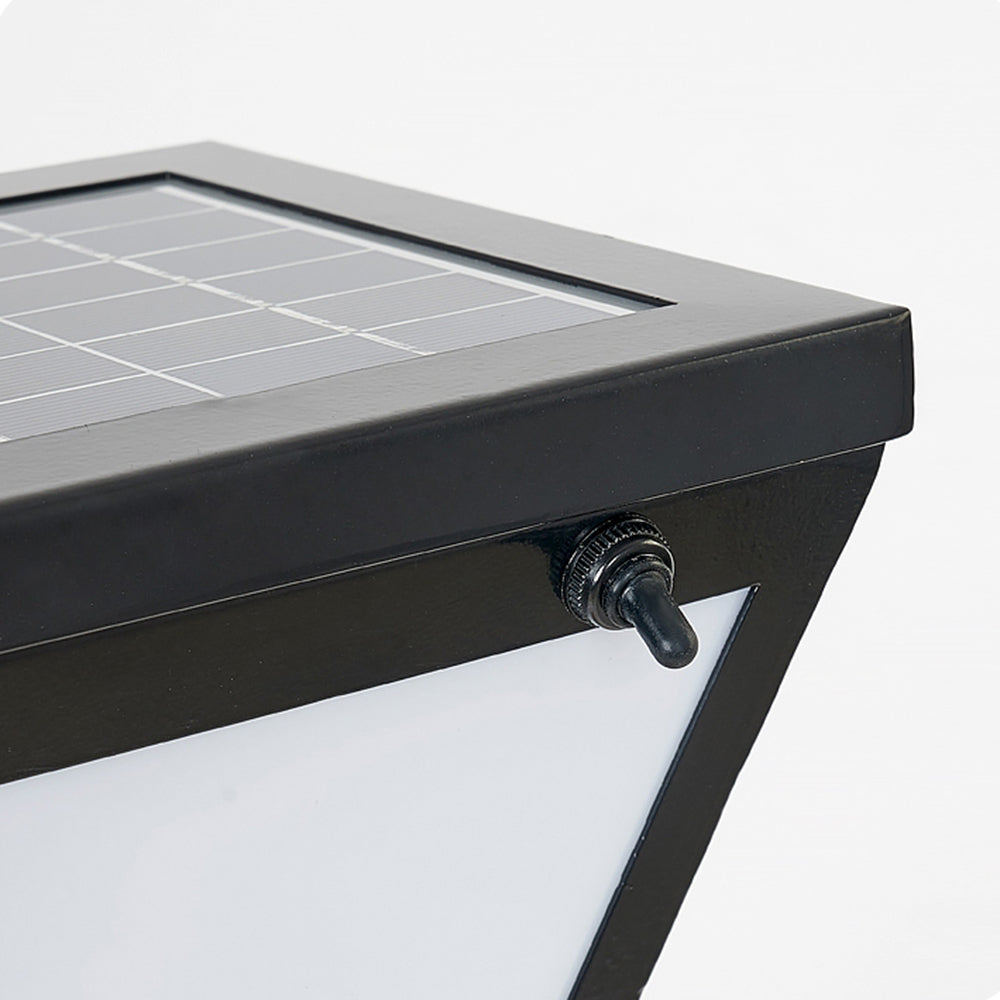Ray lampă de drum modernă pentru exterior, solară, din metal, conică, neagră