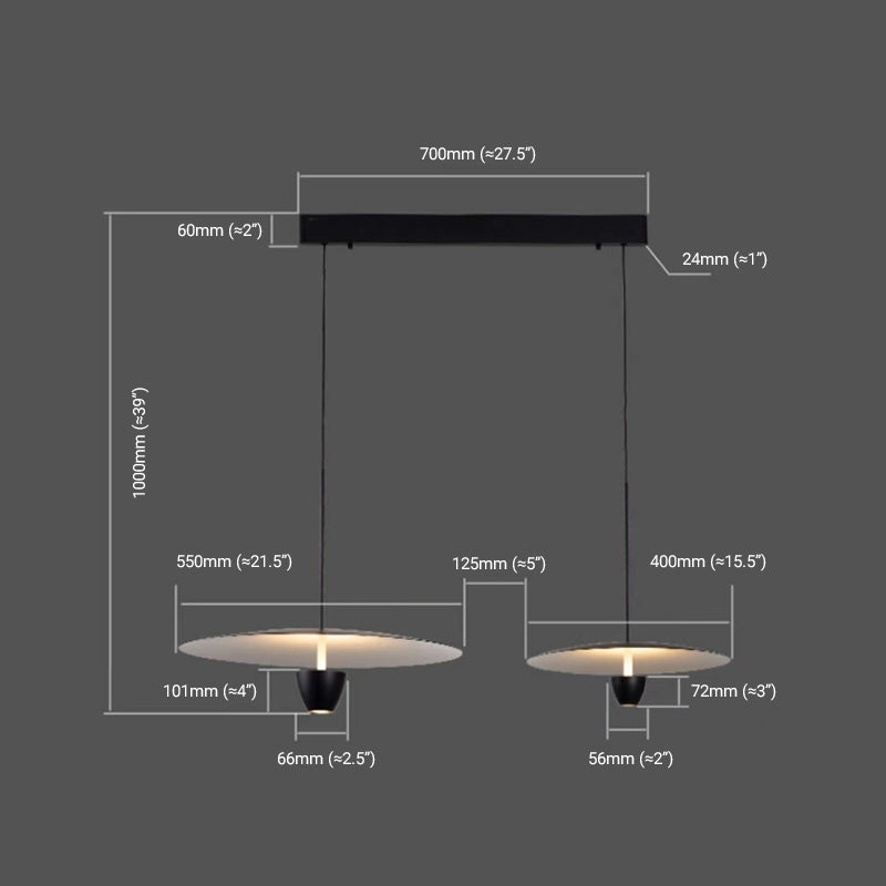 Arisha modern Nordic Cluster lampă suspendată, negru Formă Hat