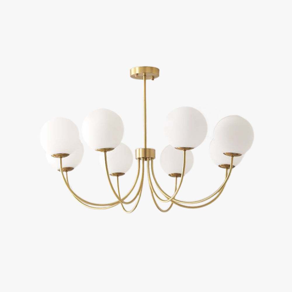 Valentina candelabru modern cu abajur sferic din metal și sticlă, culoarea aur