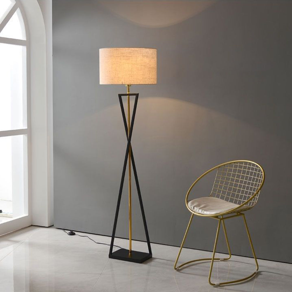 Baines Tripod lampadar, negru & Flaxen, L 158CM