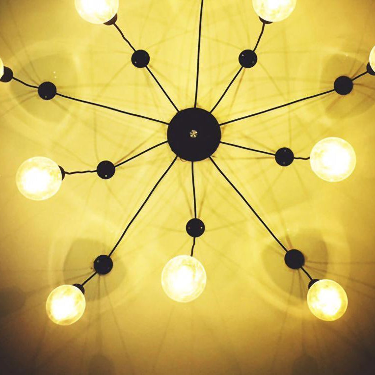 Silva Retro Country LED Spider candelabru, negru/alb
