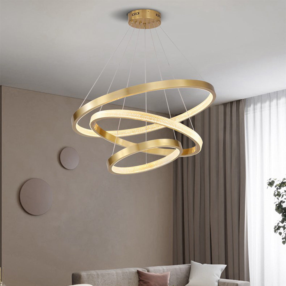 Kristy lampă suspendată modernă Inel metal/Acrilic LED, negru/Aur
