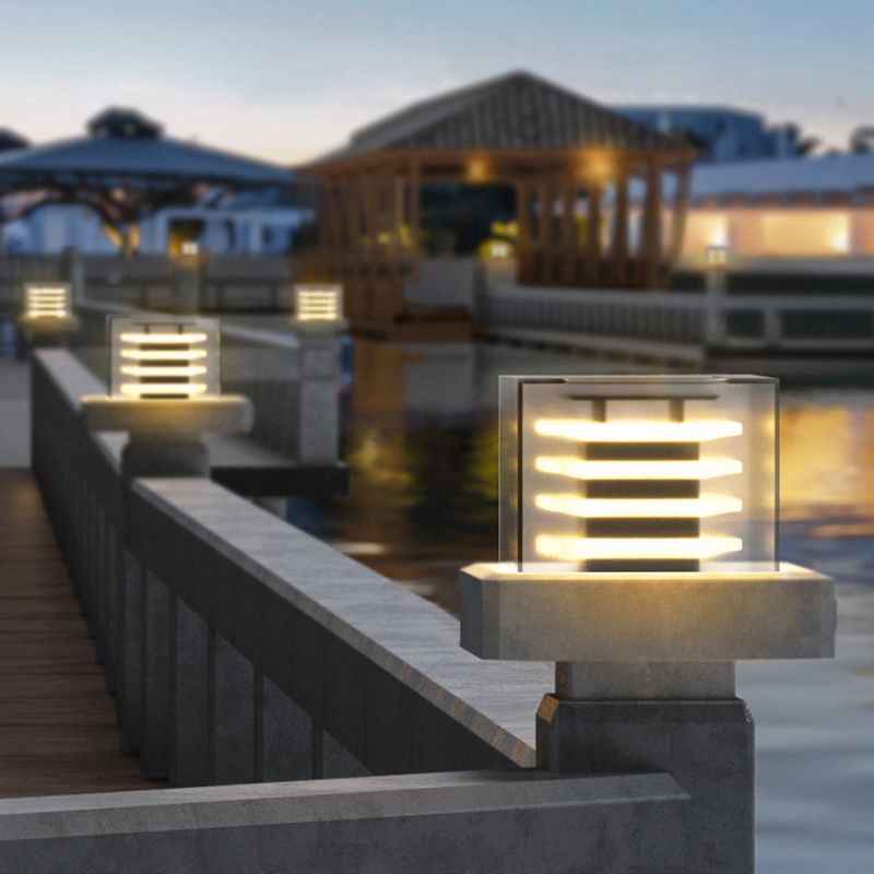 Ray lampă de perete pentru exterior modernă dreptunghiulară din metal solar, negru