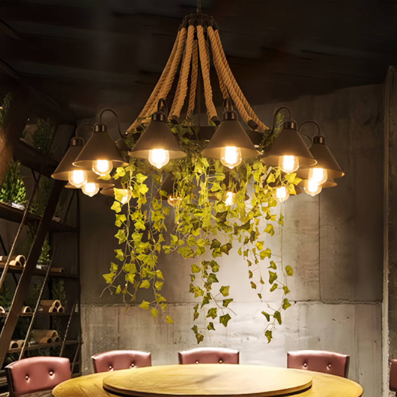 Arisha candelabru Retro LED negru metal pentru restaurant/bar/cameră de zi