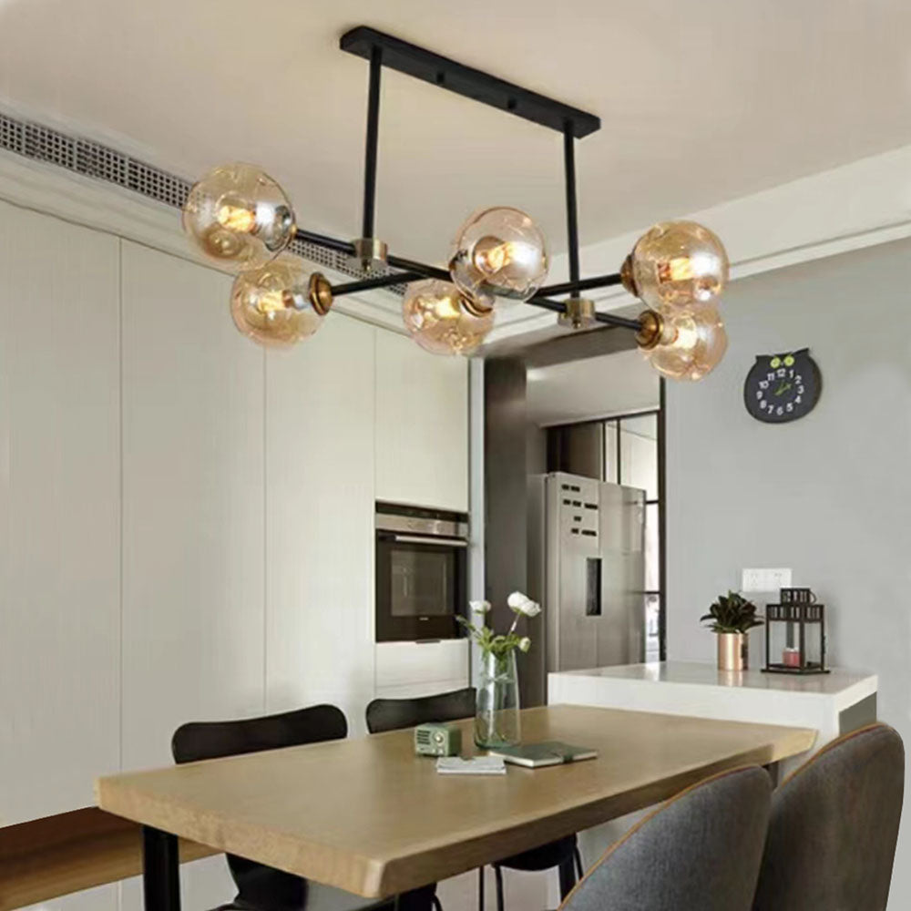 Valentina lampă suspendată Decorativă cu LED din sticlă, Formă de Bulă, Culoare chihlimbariu