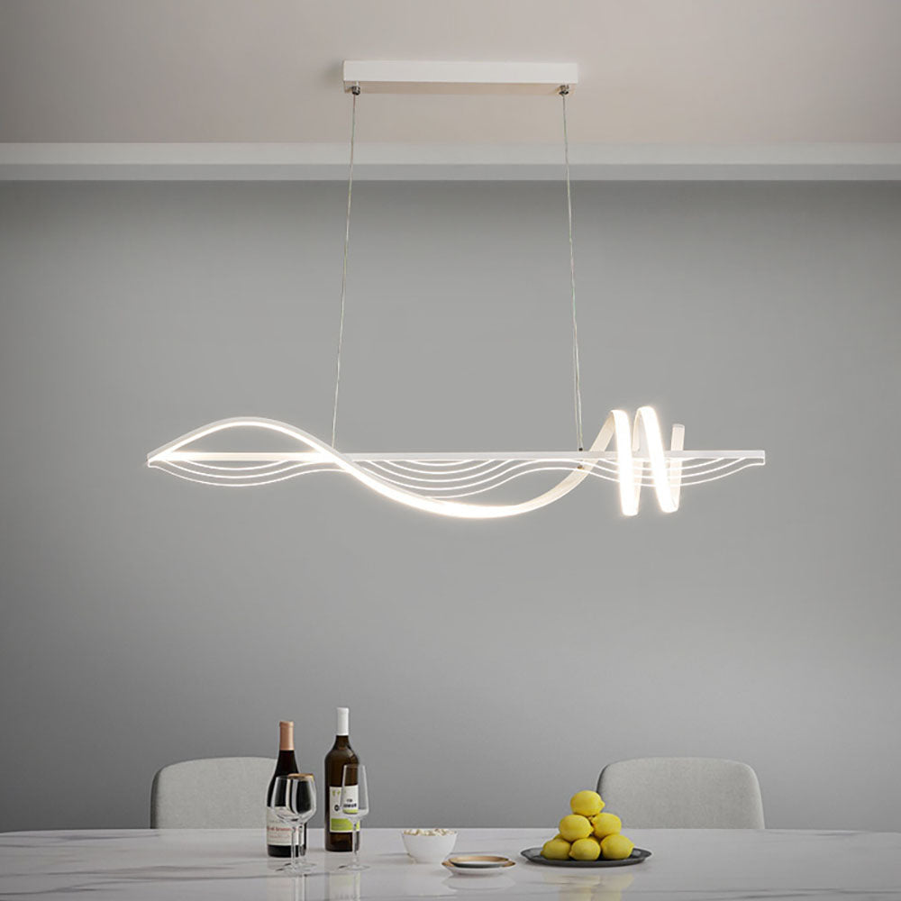 Arisha lampă suspendată contemporan Style liniară din metal, alb/negru