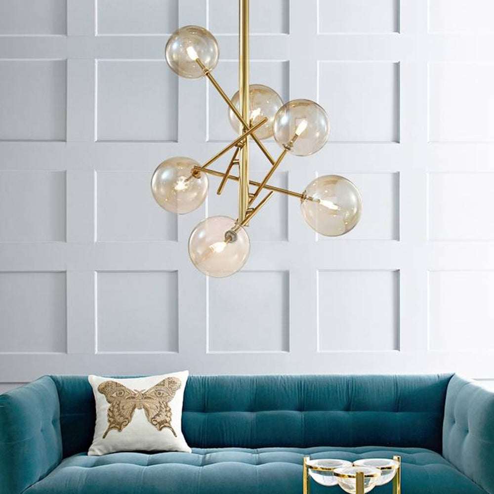 Valentina Bubble ramură sticlă/metal candelabru, pentru bucătărie/sufragerie