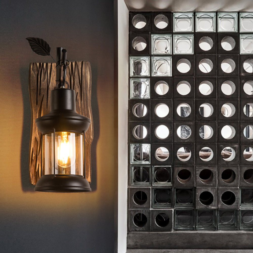 Epoch Vintage Branches Lantern aplică de perete, metal/lemn, negru, sufragerie