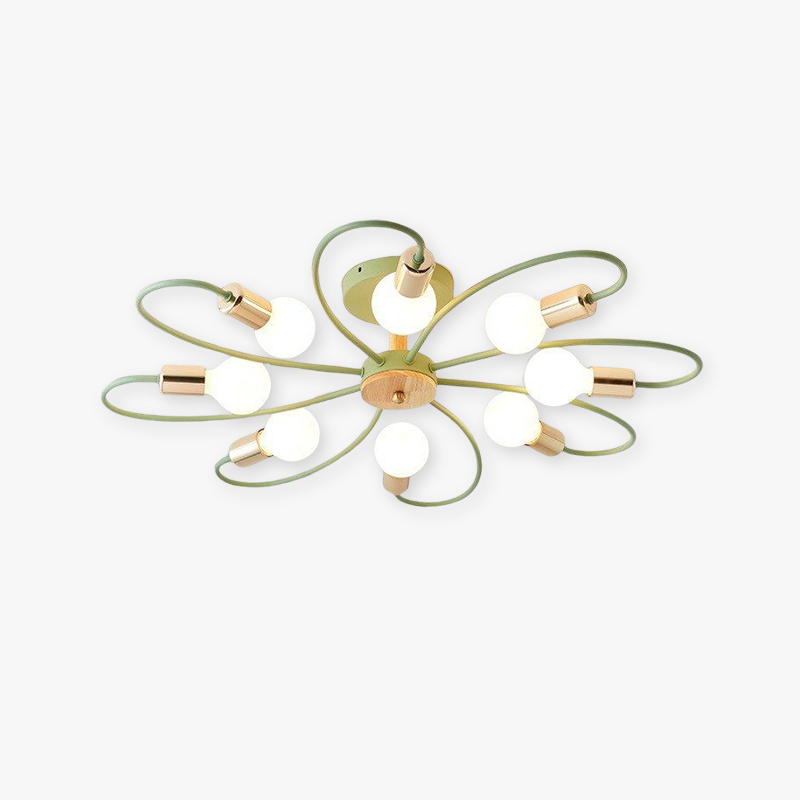 Arisha plafonieră Aplicată Elegantă metal/sticlă, Gri/Verde