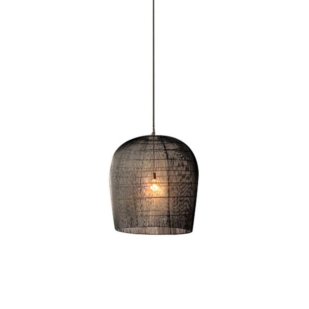 Ritta Wabi Sabi lampă suspendată cu ratan/metal, negru/alb