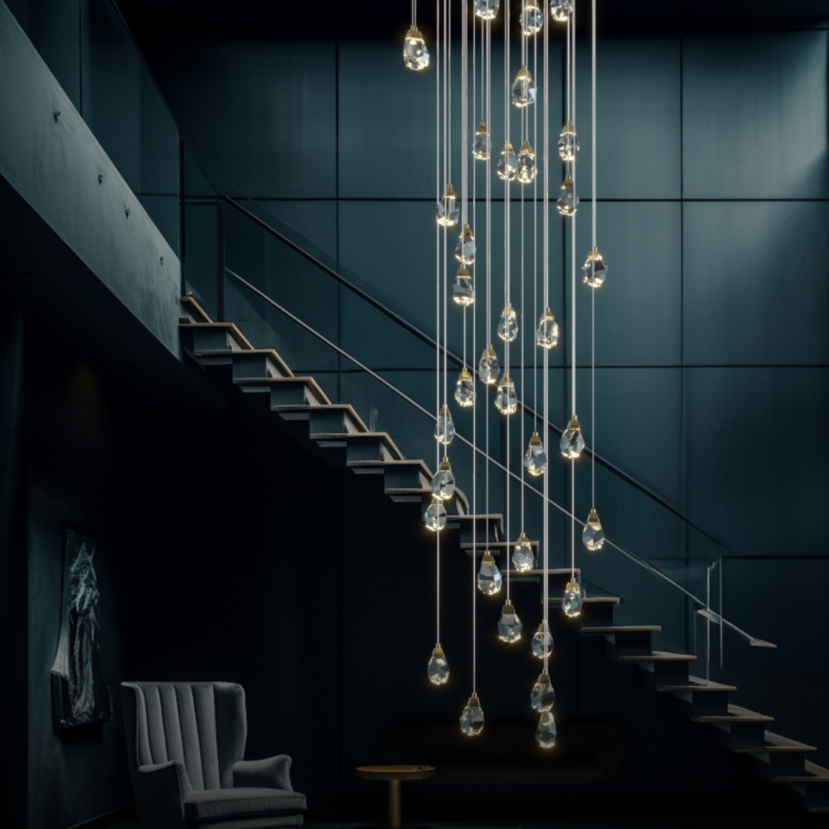 Kristy Design lampă suspendată din sticlă sferică și metal, culoare aurie