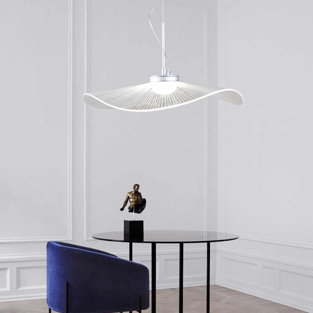 Arisha lampă suspendată designer în formă de frunză de lotus din metal, alb