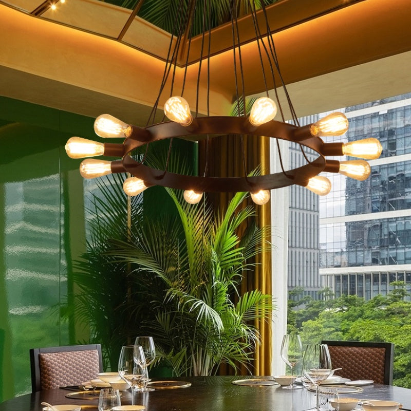 Silva Vintage LED candelabru Brown metal living/Bar, în culoare maro