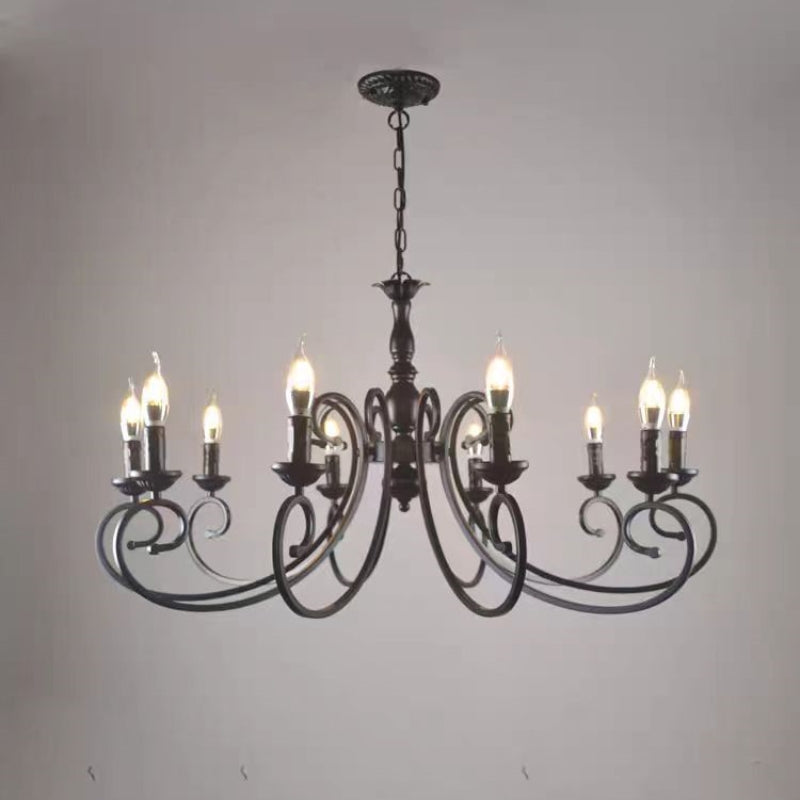 Silva Creative Retro Candle candelabru negru metal pentru dormitor