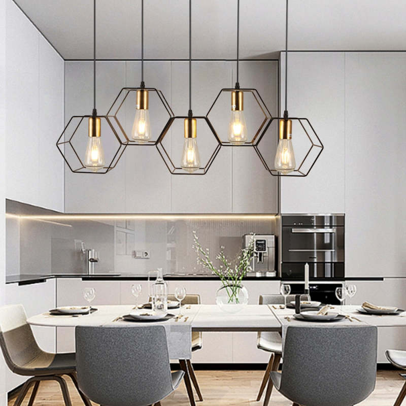 Arisha lampă suspendată Rustic Farmhouse Geometry 3/5, negru