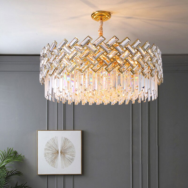 Kristy candelabru auriu din cristal și metal, de lux