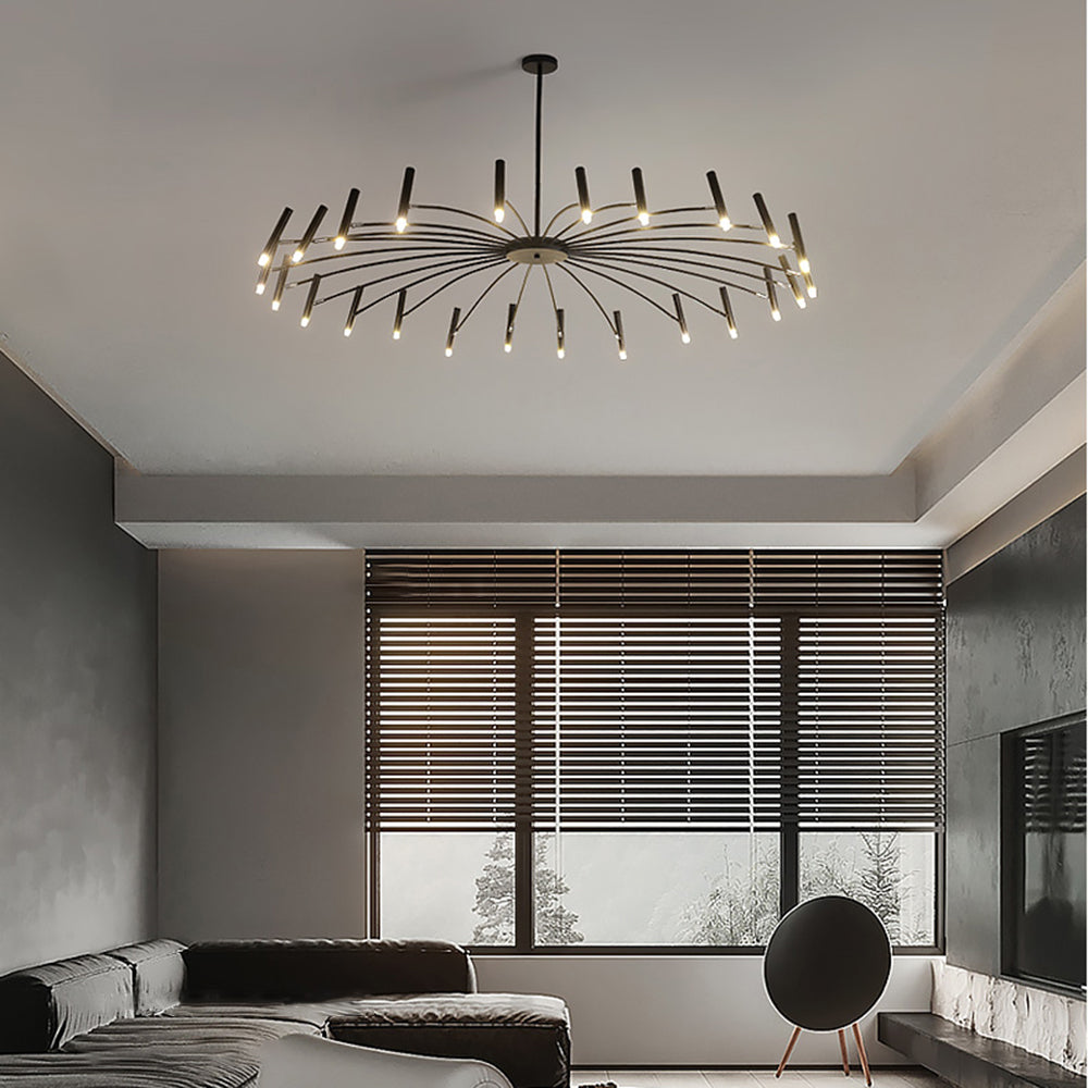 Arisha modern Blown Linear metal Multi-heads candelabru