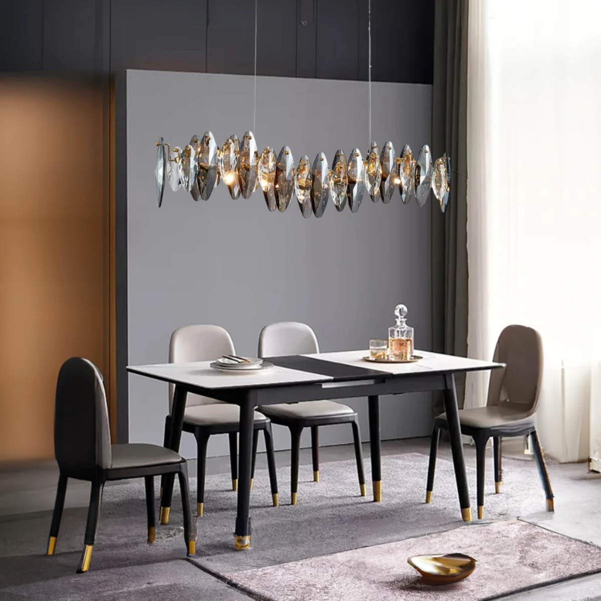 Kristy candelabru Luxuos Cristale/metal Aur living