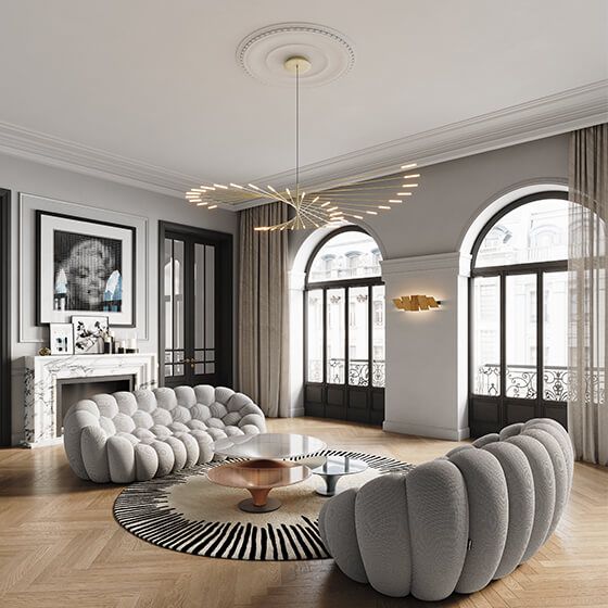 Arisha candelabru modern Focuri de Artificii Rotative, negru/Aur, pentru Sală de living/Galerie de Artă