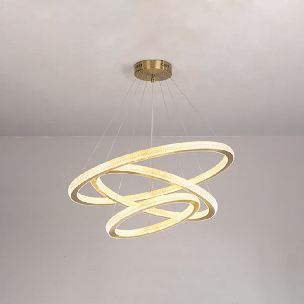 Kristy lampă suspendată aurie, contemporană, de lux, în formă de inel