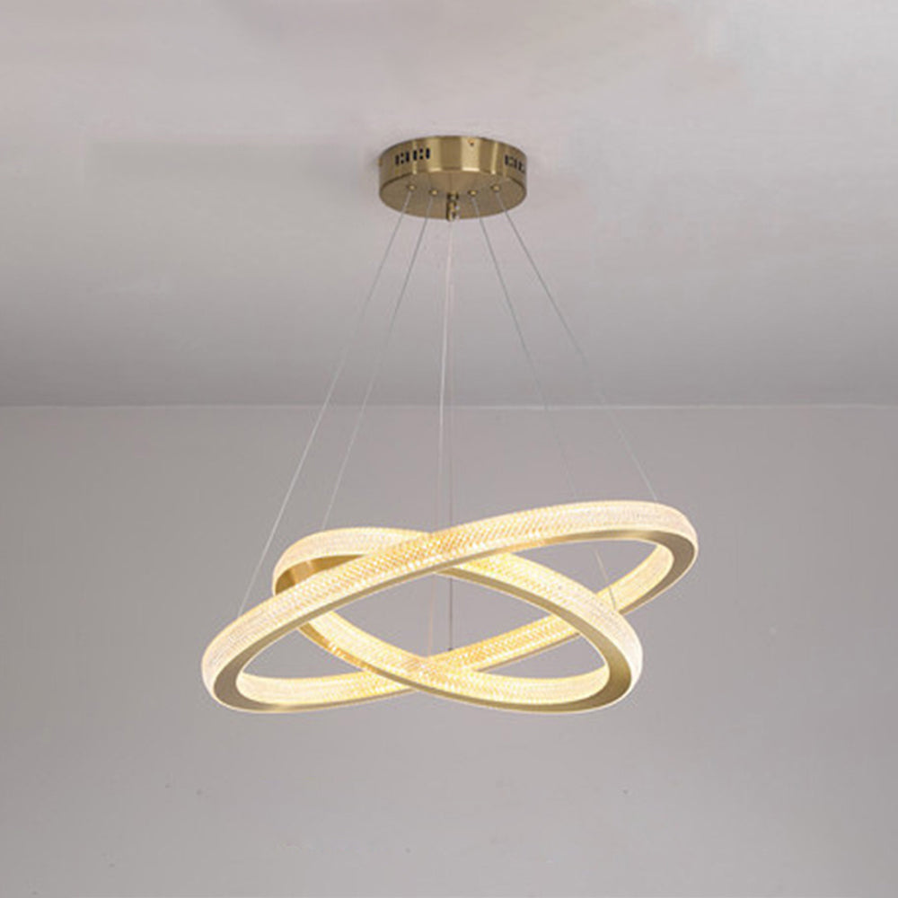 Kristy lampă suspendată aurie, contemporană, de lux, în formă de inel