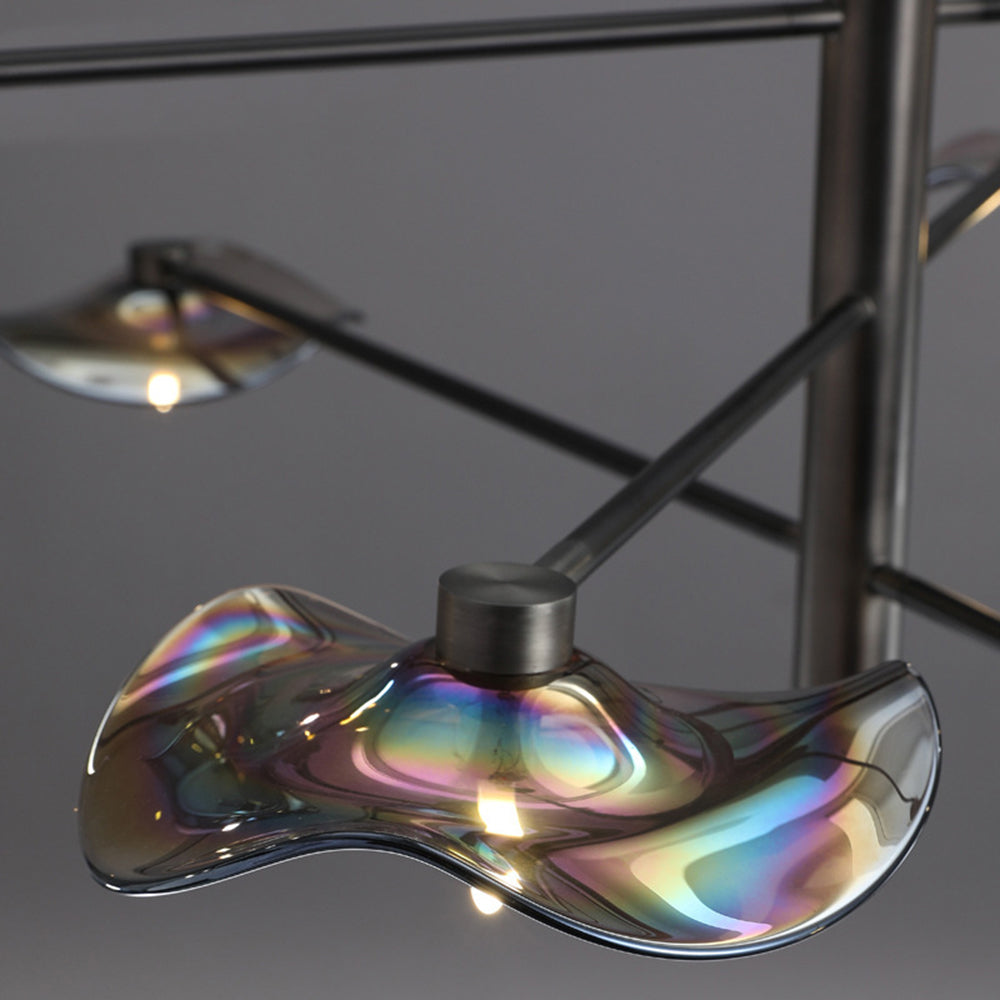Arisha modern ramură metal lampă suspendată, Transparent/Multi-color